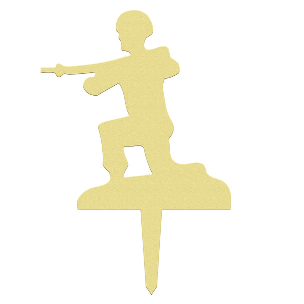 Unfinished outdoor DIY wooden yard art pattern army kneeling man sign