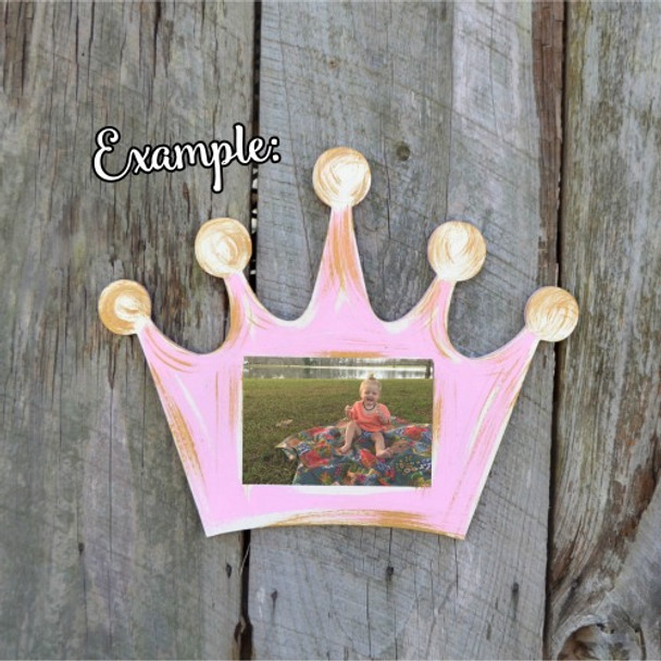 Unfinished Picture Frame Wooden Paint-able Wood Crown DIY
