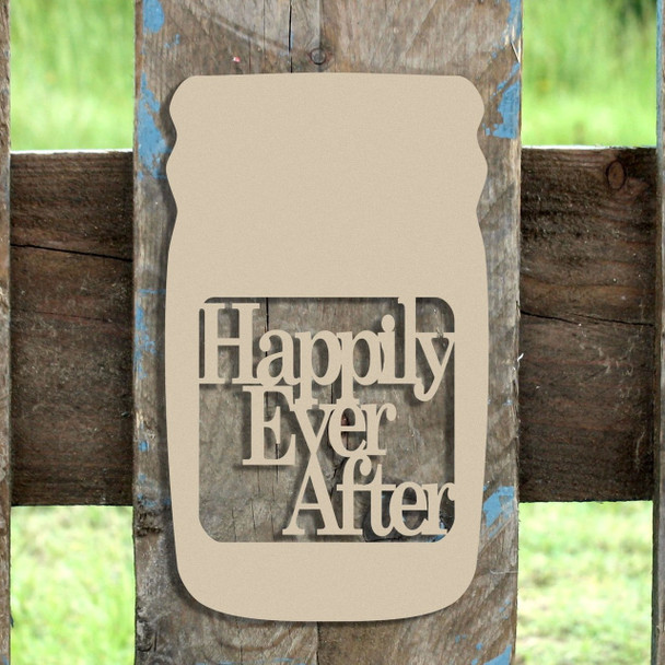 Mason Jar Frame Happily Ever After, Letter Frame Wooden Unfinished