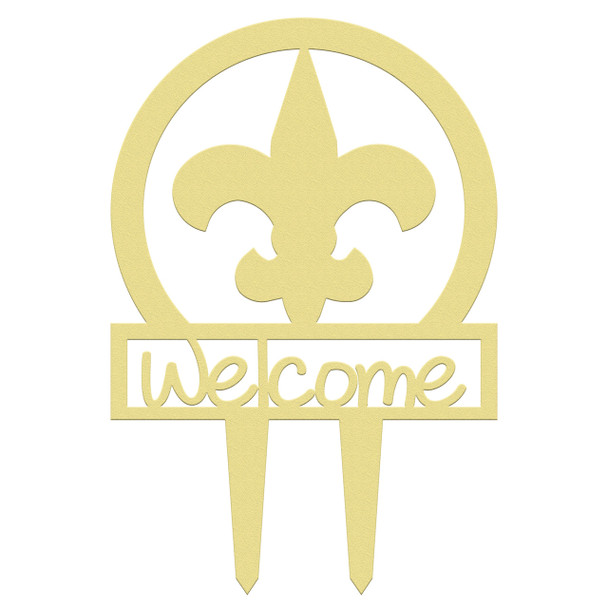 Unfinished outdoor welcome DIY wooden yard art pattern fleur de lis sportsman sign