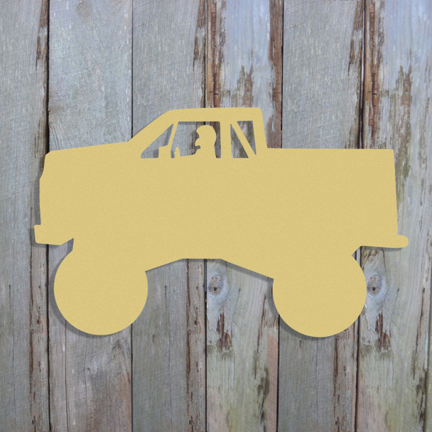 Monster Truck Unfinished Cutout, Wooden Shape, Paintable Wooden