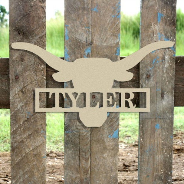 Longhorn Frame Family Name, Unfinished Framed Monogram