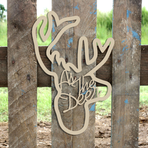 As the Deer Shape Framed Monogram Wooden (MDF) Cutout - Unfinished