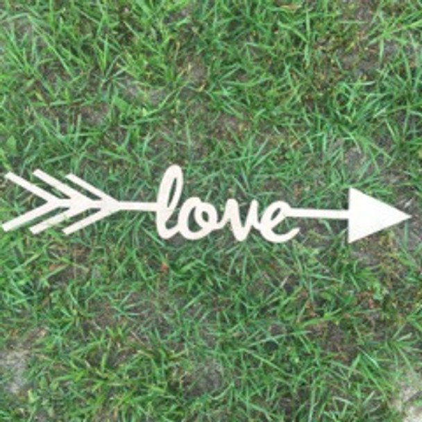 Arrow with word inside (love) DIY Unfinished Craft Shape