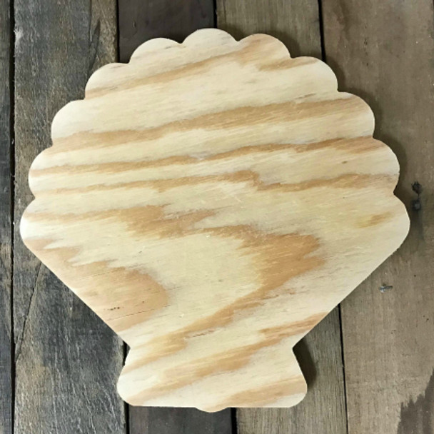 Wooden Pine Cutout, Seashell, Unfinished Wood Shape, DIY Craft