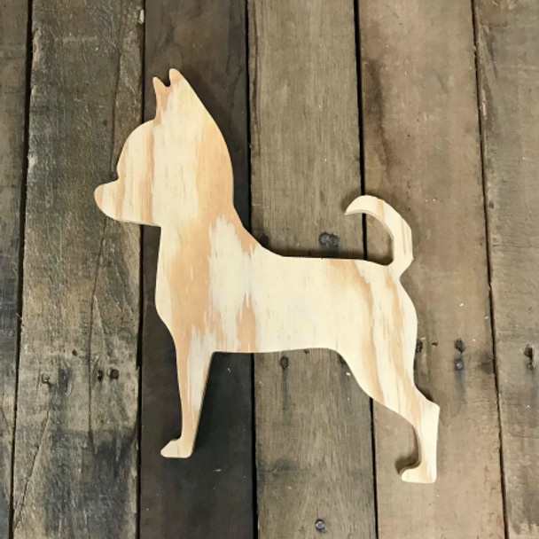 Wood Pine Shape, Chihuahua,  Unpainted Wood Cutout Craft