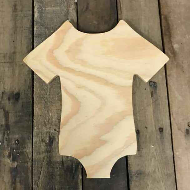 Wood Pine Shape, Onesie, Unpainted Wood Cutout Craft