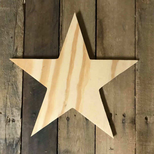 Wood Pine Shape, Star, Unpainted Wooden Cutout DIY