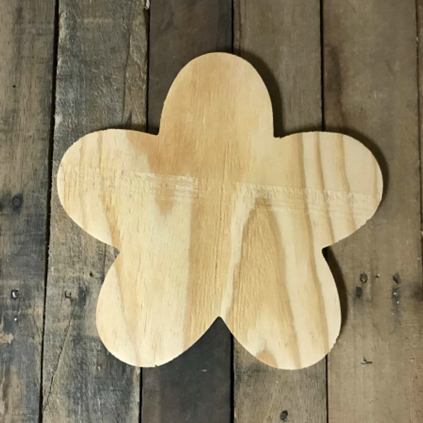 Wood Pine Shape, Flower, Unpainted Wooden Cutout DIY