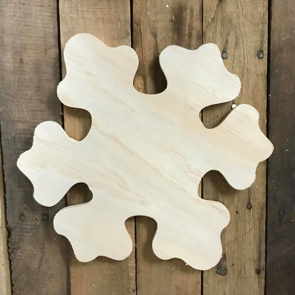 Wood Pine Shape, Snowflake, Unpainted Wooden Cutout DIY