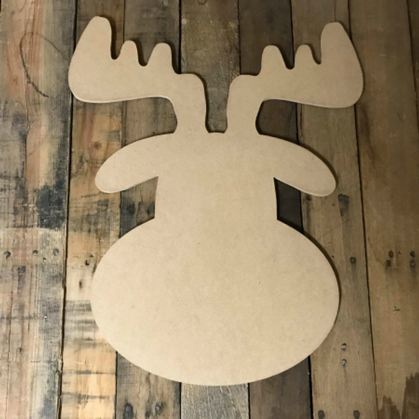 Moose Head, Unfinished Wood Shape, DIY, Shapes Cut out