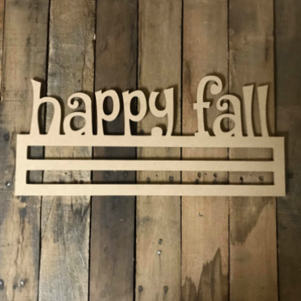 Happy Fall, Deco Mesh Door Hanger, Unfinished Wood Craft