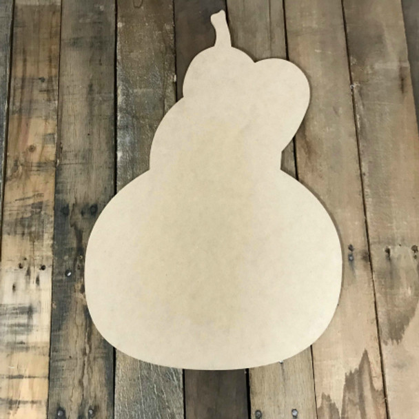 Gourd with leaf, Unfinished Wood Shape, Fall Cutout