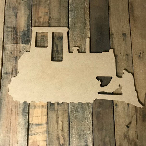 Bulldozer, Paint-able Craft Unfinished Wood Shape, Wood Cutout