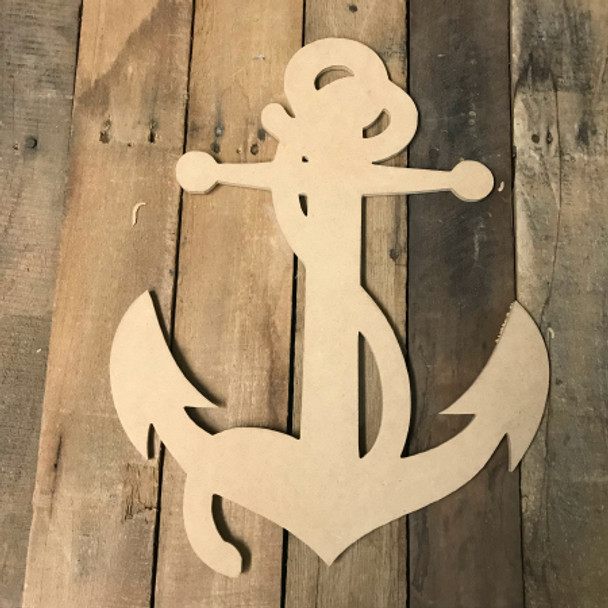 Wood Anchor with Rope Shape, Wooden Anchor Paintable Shape