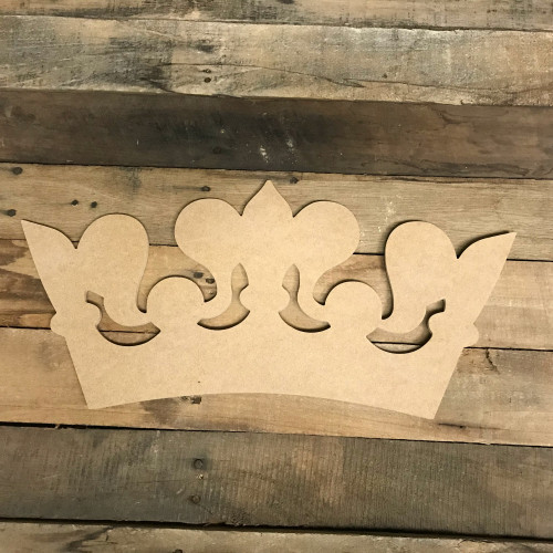 Wooden Crown Cutout, Unfinished Crown Shape, DIY Wood Craft