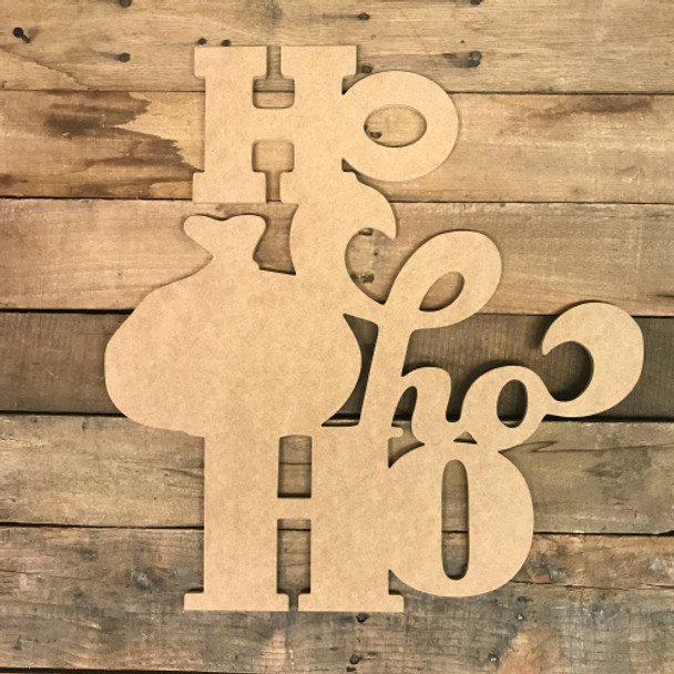 Ho Ho Ho Wood DIY (MDF) Cutout - Unfinished DIY Craft