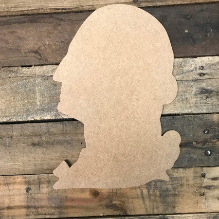 George Washington, Unfinished Cutout, Craft Wood Shape
