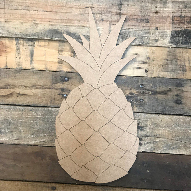 New Pineapple, Unfinished Wood Cutout, Paint by Line