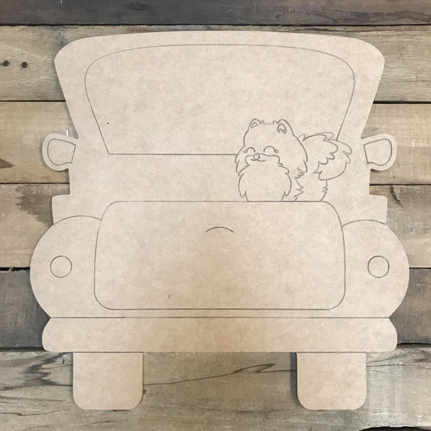 Pomeranian Truck, Unfinished Craft, Paint by Line