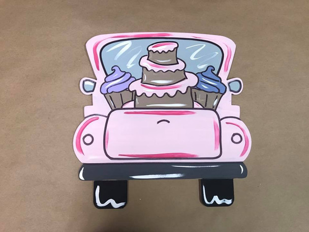 Cake Truck, Wooden Paint-able Unfinished Craft, Paint by Line