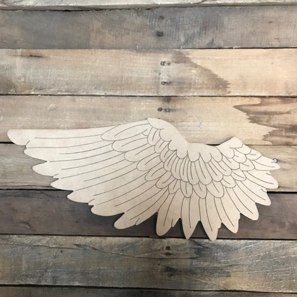 Wing Cutout, Wooden Paint-able, Paint by Line