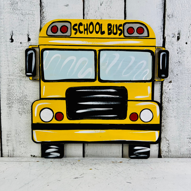 Big School Bus Cutout, Unfinished, Back to School Paint by Line