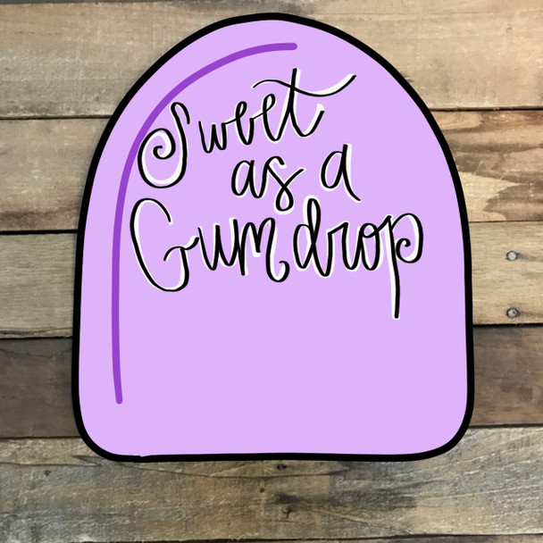 Gum Drop Cutout, Unfinished Shape, Paint by Line