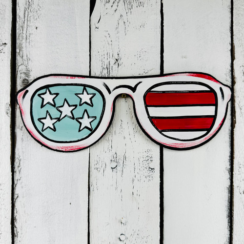 Buy Patriotic Sunglasses Cutout, Unfinished Wood Shape, Paint by Line