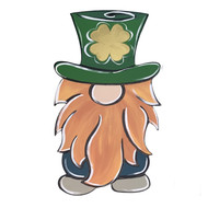 Shamrock Leprechaun Gnome Cutout, Unfinished Wall Decor Paint by Line