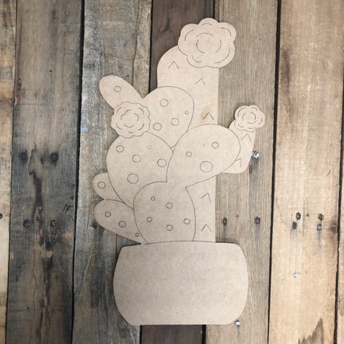 Unfinished Wooden Cactus Cutout, 12, Pack of 5 Wooden Shapes for