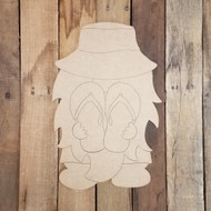 Beach Gnome With Flip Flops Unfinished Paint By Line Craft Shape