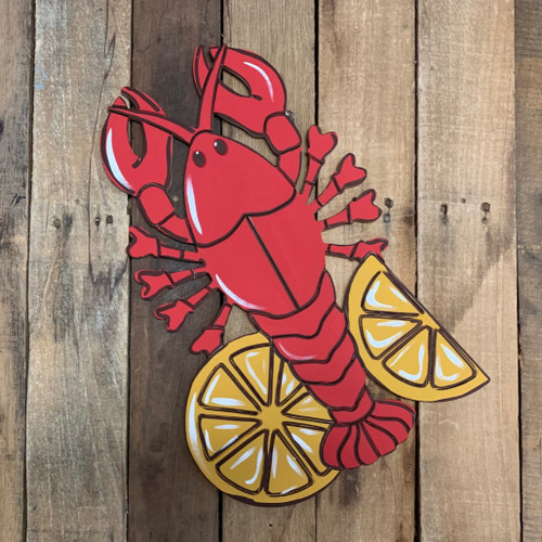 Buy Crawfish With Lemon Cutout, Unfinished Shape, Paint by Line