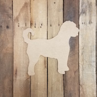 Golden Doodle Breed Dog Unfinished Wood Craft Shape