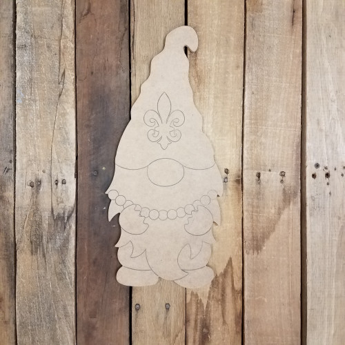 Gnome with Heart Wood Cutout, Unfinished Shape, Paint by Line