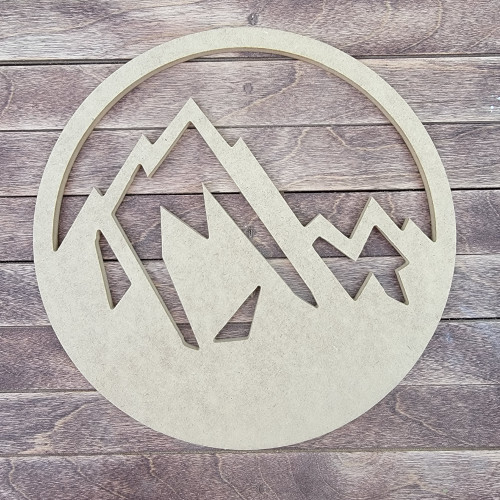 Mountain Art Circle, Engraved DIY Craft Shape - Build-A-Cross.com