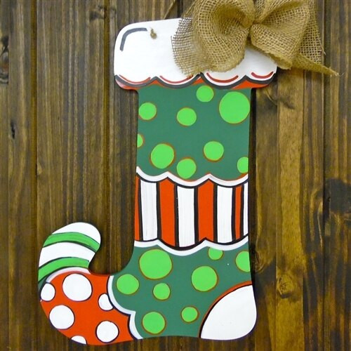 Christmas Stocking Unfinished Wooden Cutout Shape | Build-A-Cross