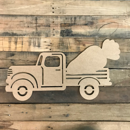 unfinished wood truck