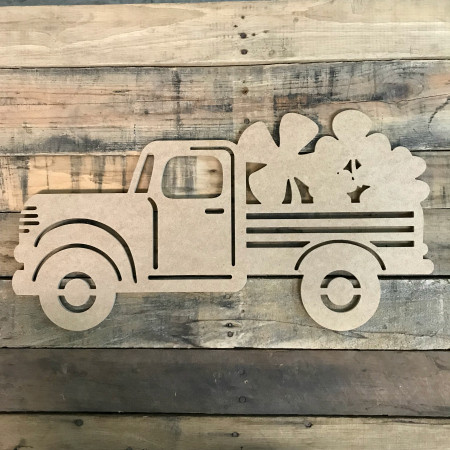 unfinished wood truck