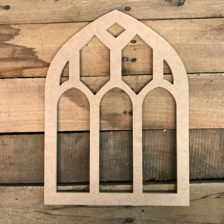 Buy Cathedral Arch Cutout, Unfinished Wooden Craft, Window Decor
