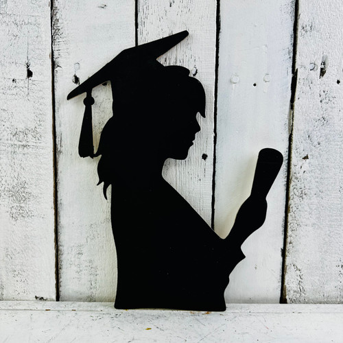 Buy Girl with Diploma Graduating Craft, Unfinished Wooden Cutout