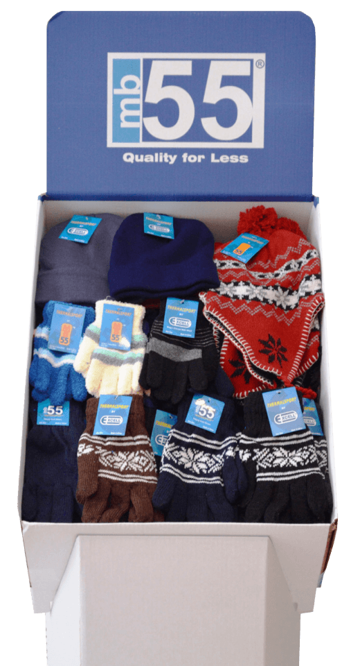 Winter Hats & Gloves Dump Bin 60pc ET Products