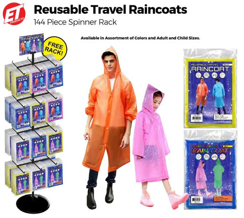 Reusable Travel Raincoats 144pc