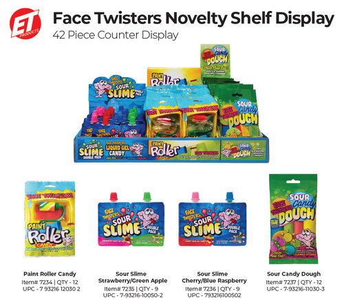 Face Twisters Novelty Shelf Display 42pc