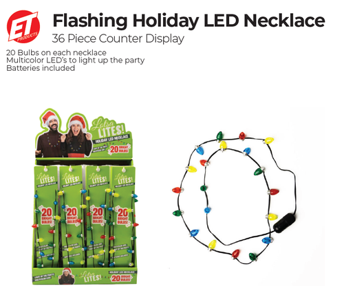 Flashing Holiday LED Necklace - 36ct
