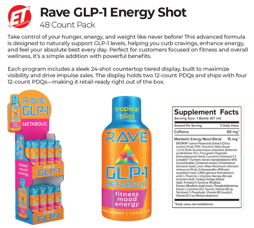 Rave GLP-1 Energy Shot - 48ct