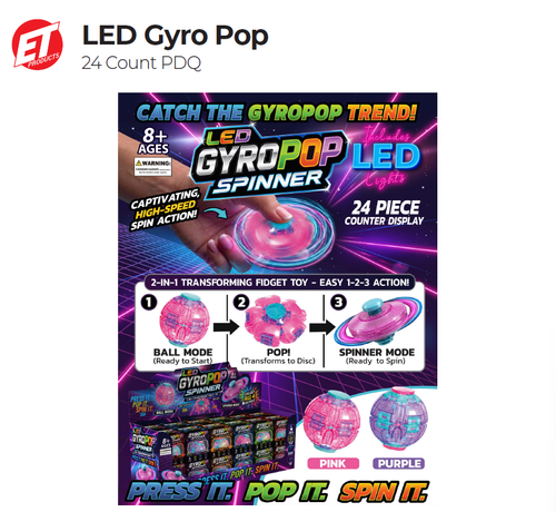 LED Gyro Pop - 24ct