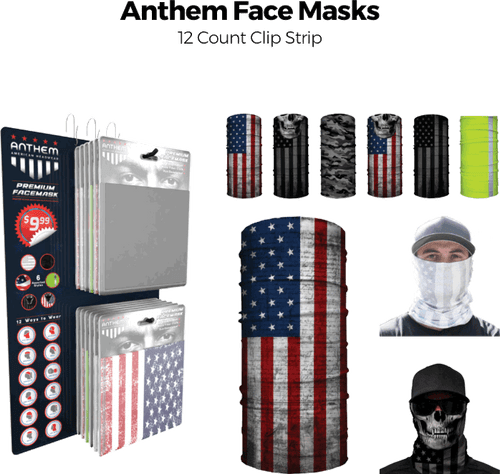 Anthem Face Masks - 12 ct Clip Strip