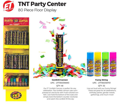 TNT Party Center Confetti Cannon Funny String Silly String Display