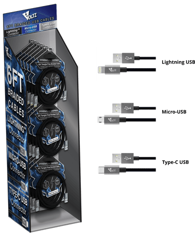 USB Cables Counter Display - 18pc - ET Products
